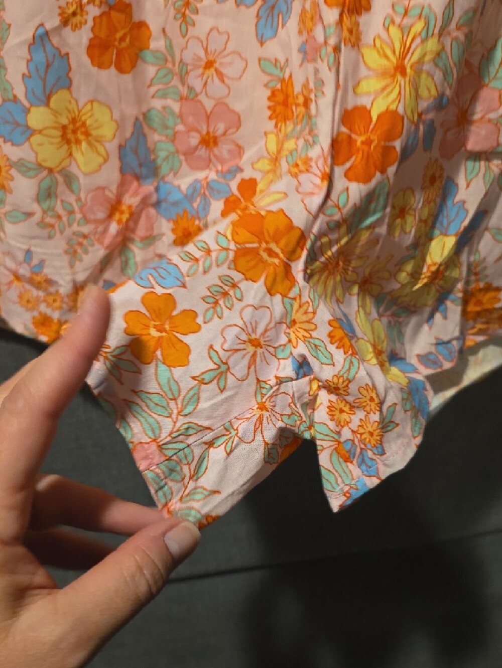 NWT Cupshe Floral Elastic-Waist Shorts - Pink/Orange Size XL Inseam 3 In - Picture 3 of 6